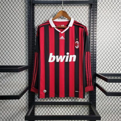 CAMISETA MILAN LOCAL 09/10 RETRO MANGA LARGA