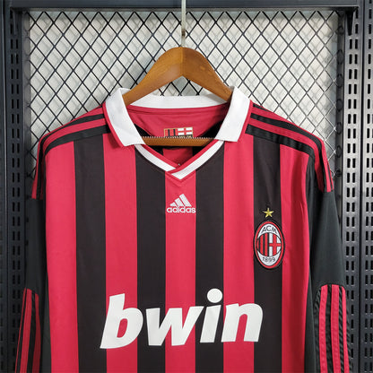 CAMISETA MILAN LOCAL 09/10 RETRO MANGA LARGA